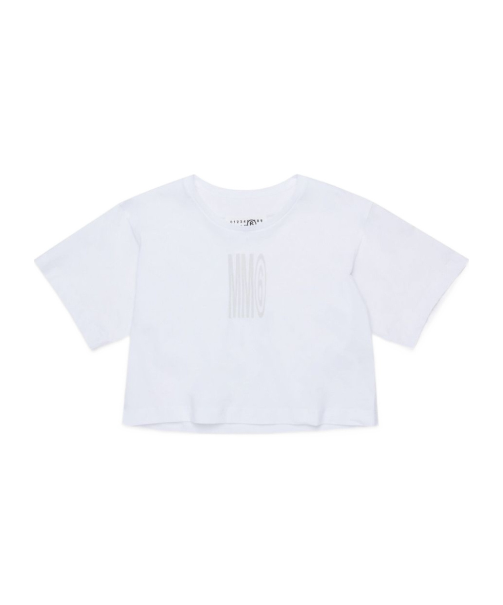 Mm6 Maison Margiela Cropped T-shirt With Institutional Logo In White