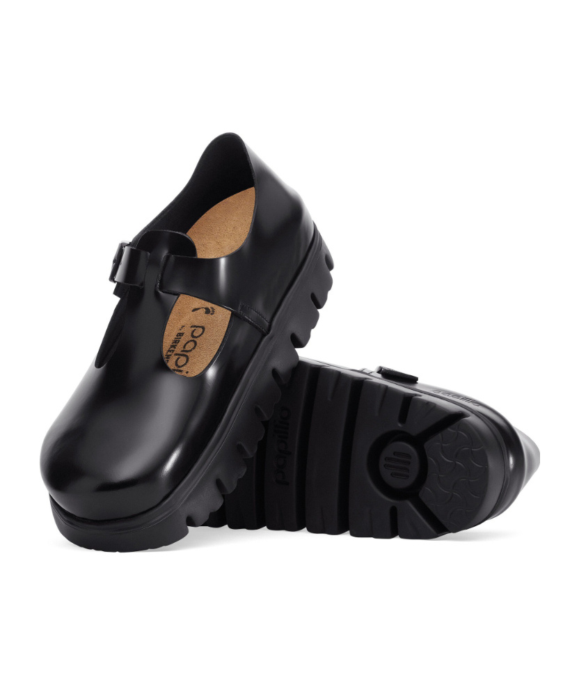 Birkenstock Round Toe Ankle Strap Flats In Black