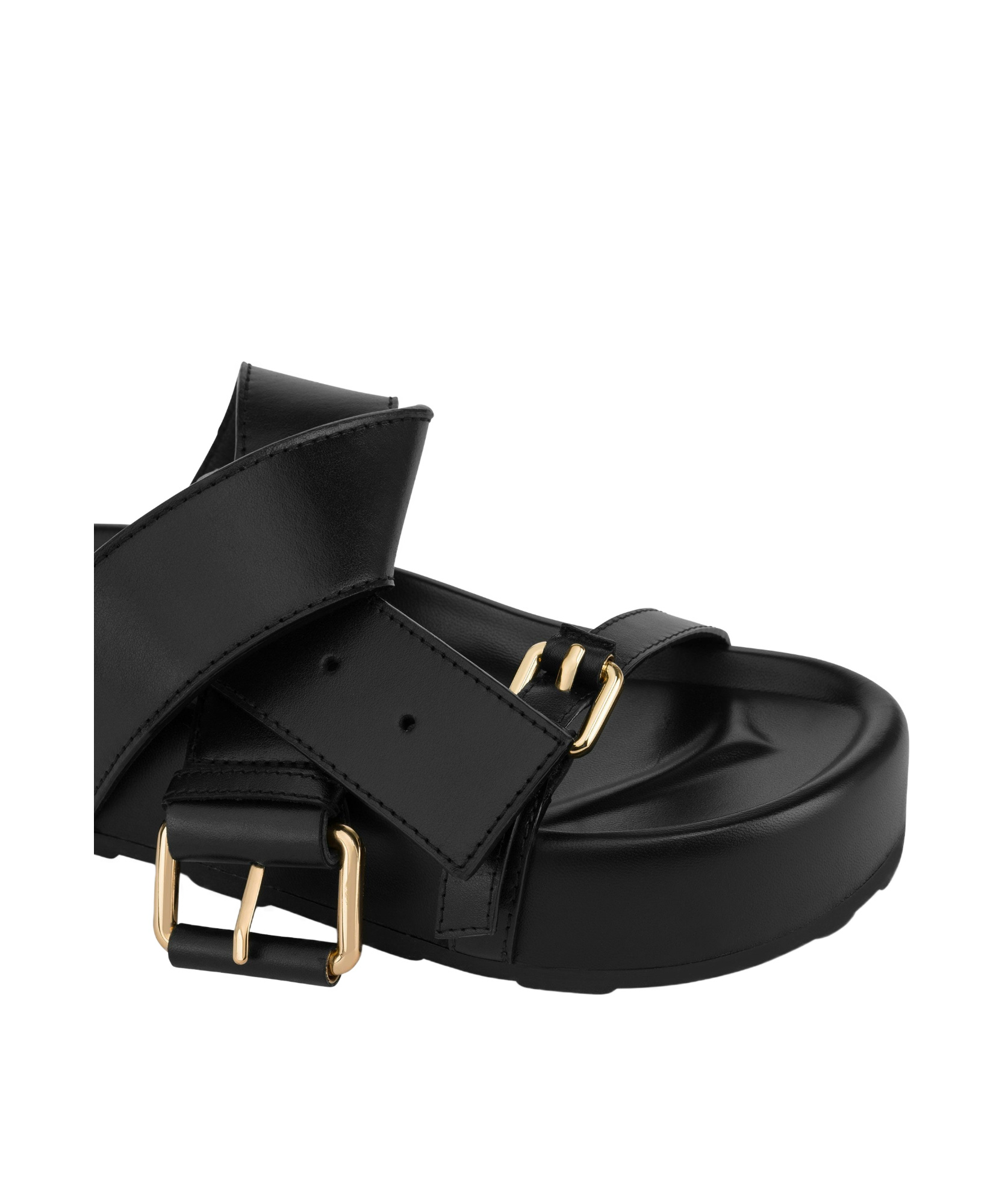 Moschino Belted Sandals In Black