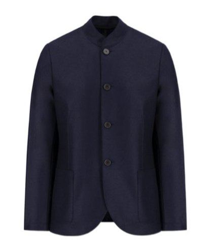 Harris Wharf London Nehru Jacket Light Pressed Wool In Blue