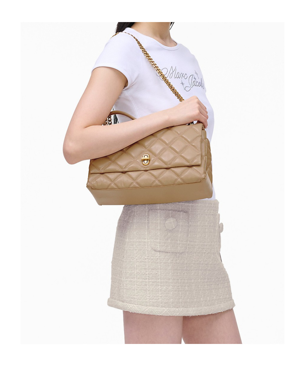 Marc Jacobs The Dual Chain Diamond Quilted Convertible Leather Shoulder Bag
