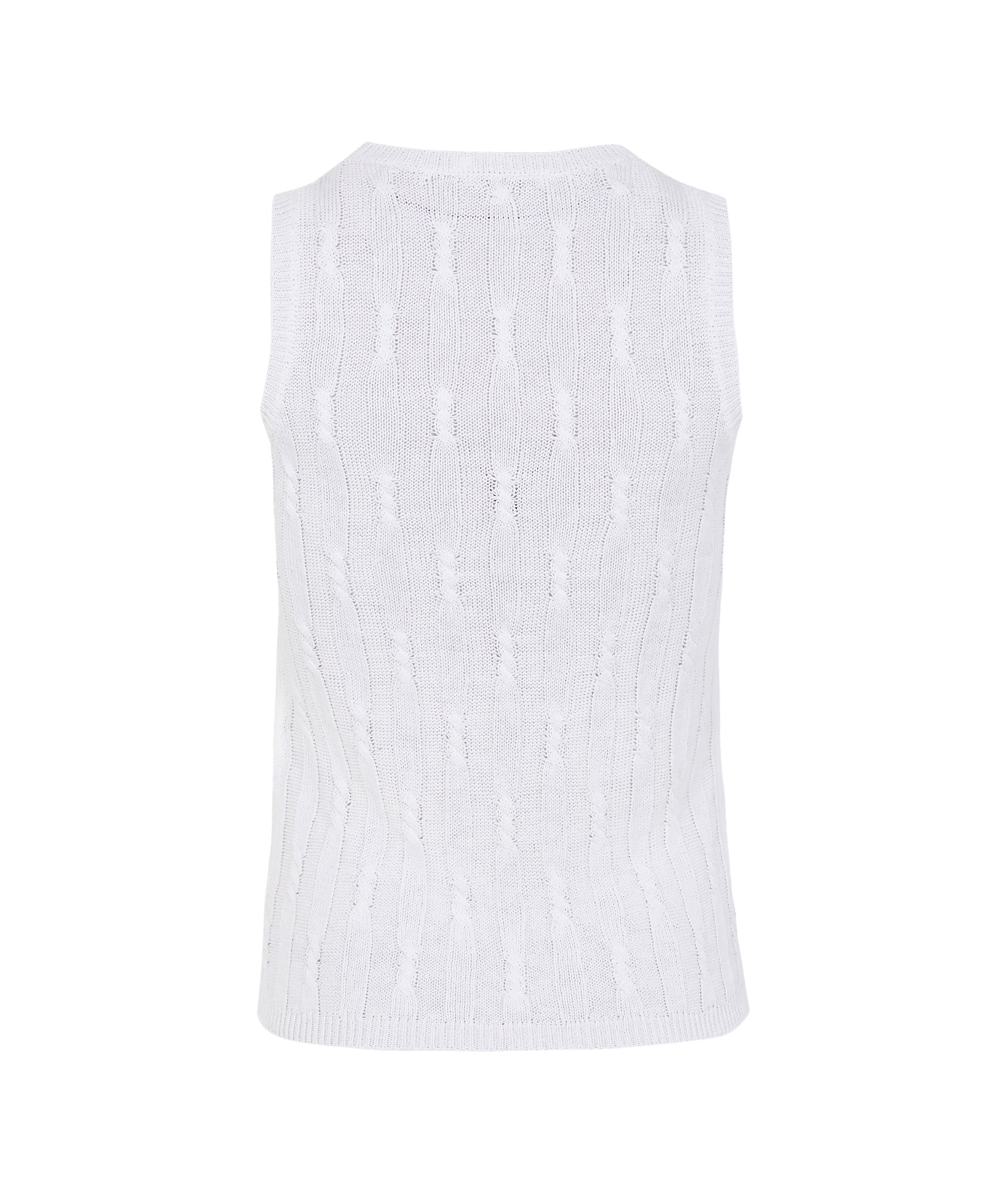 Max Mara Venusia Linen Knitted Tank Top In White