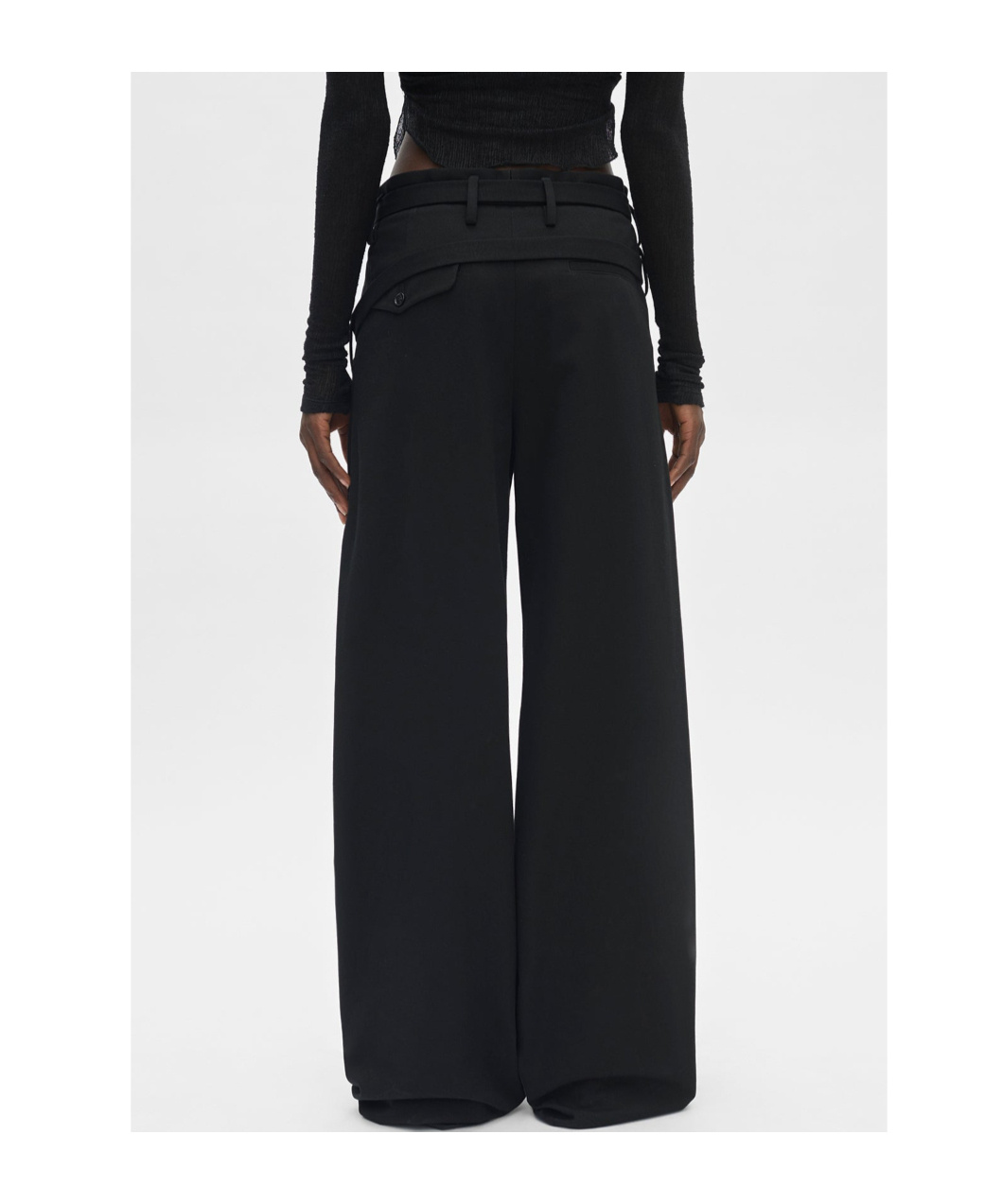 Ann Demeulemeester Jilleke High Comfort Double Belted Trousers In Black