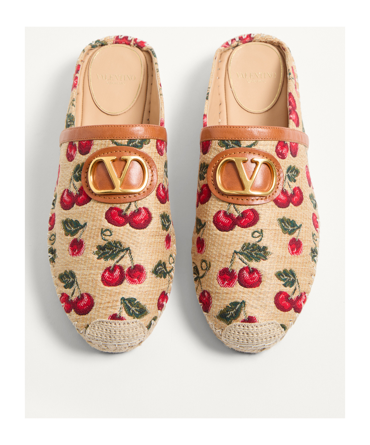 Valentino Cherryfic Leather-trim Espadrille In Multi