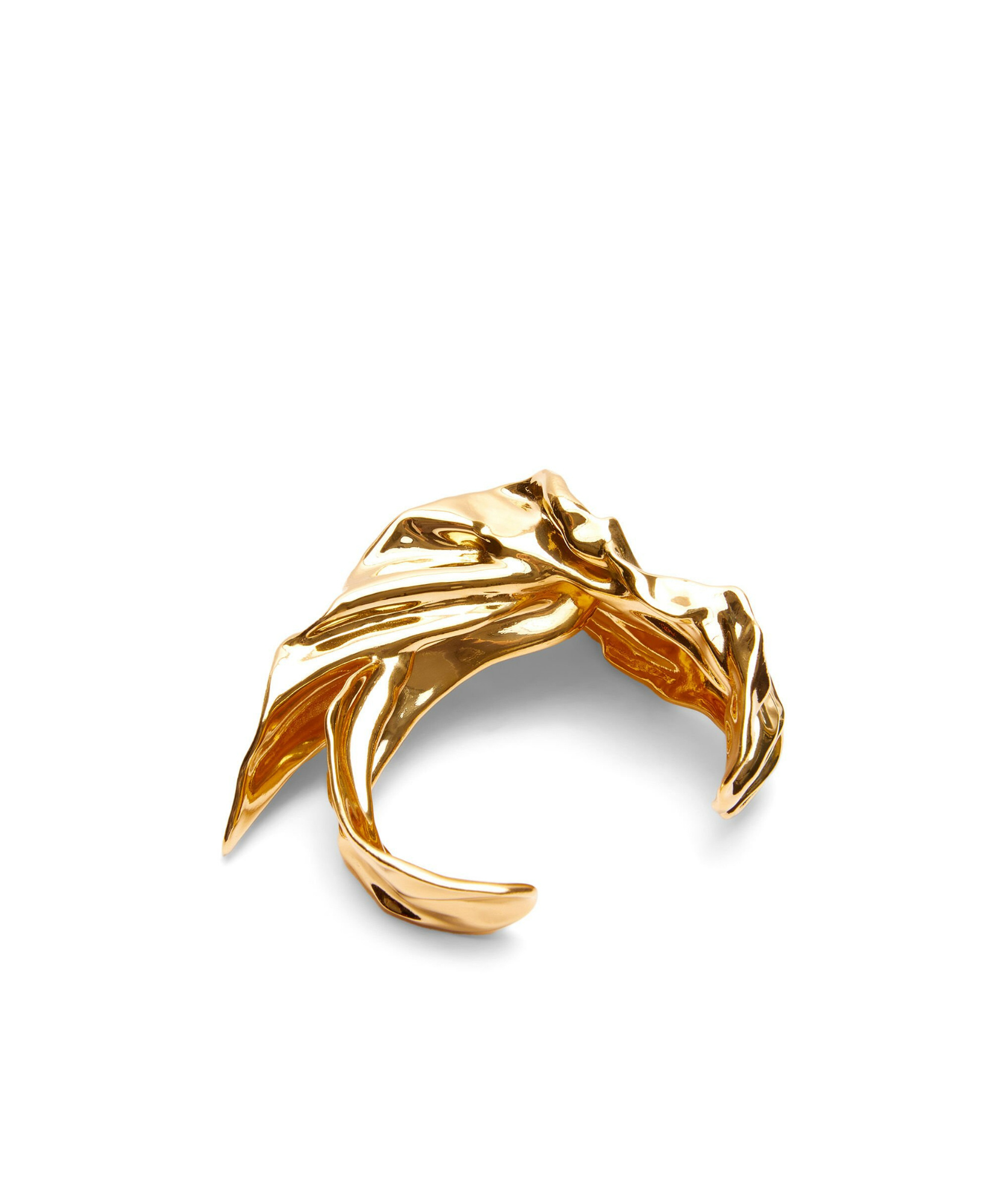Loewe Pleated Fan Cuff In Sterling Silver In Gold