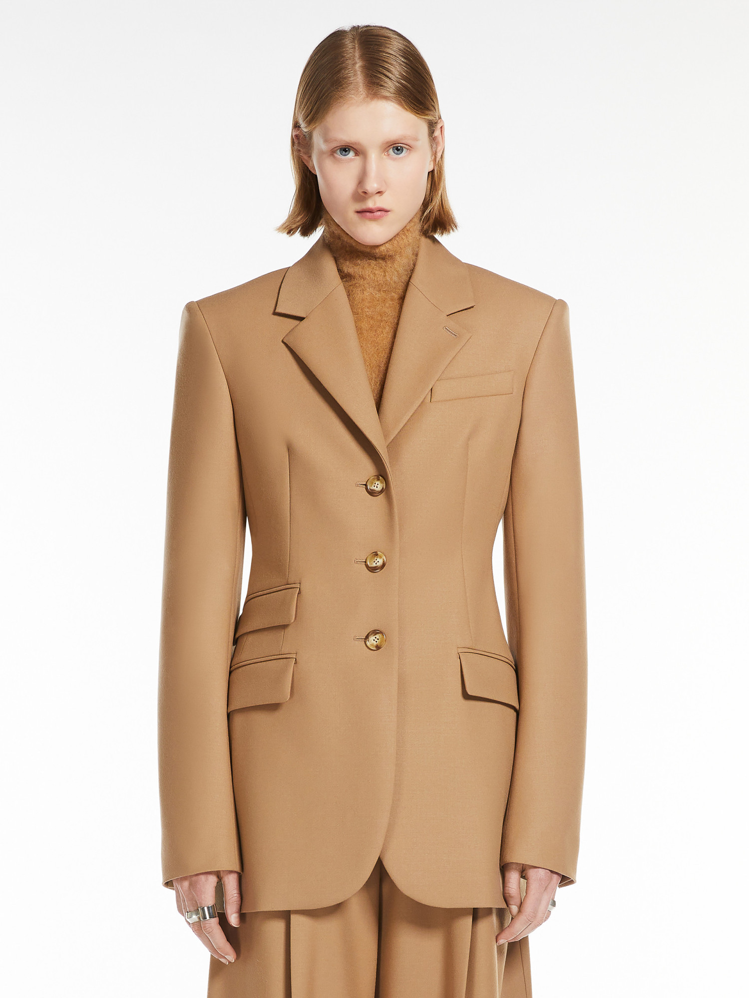 Sportmax Wool Blend Tailored Fit Jacket In Brown