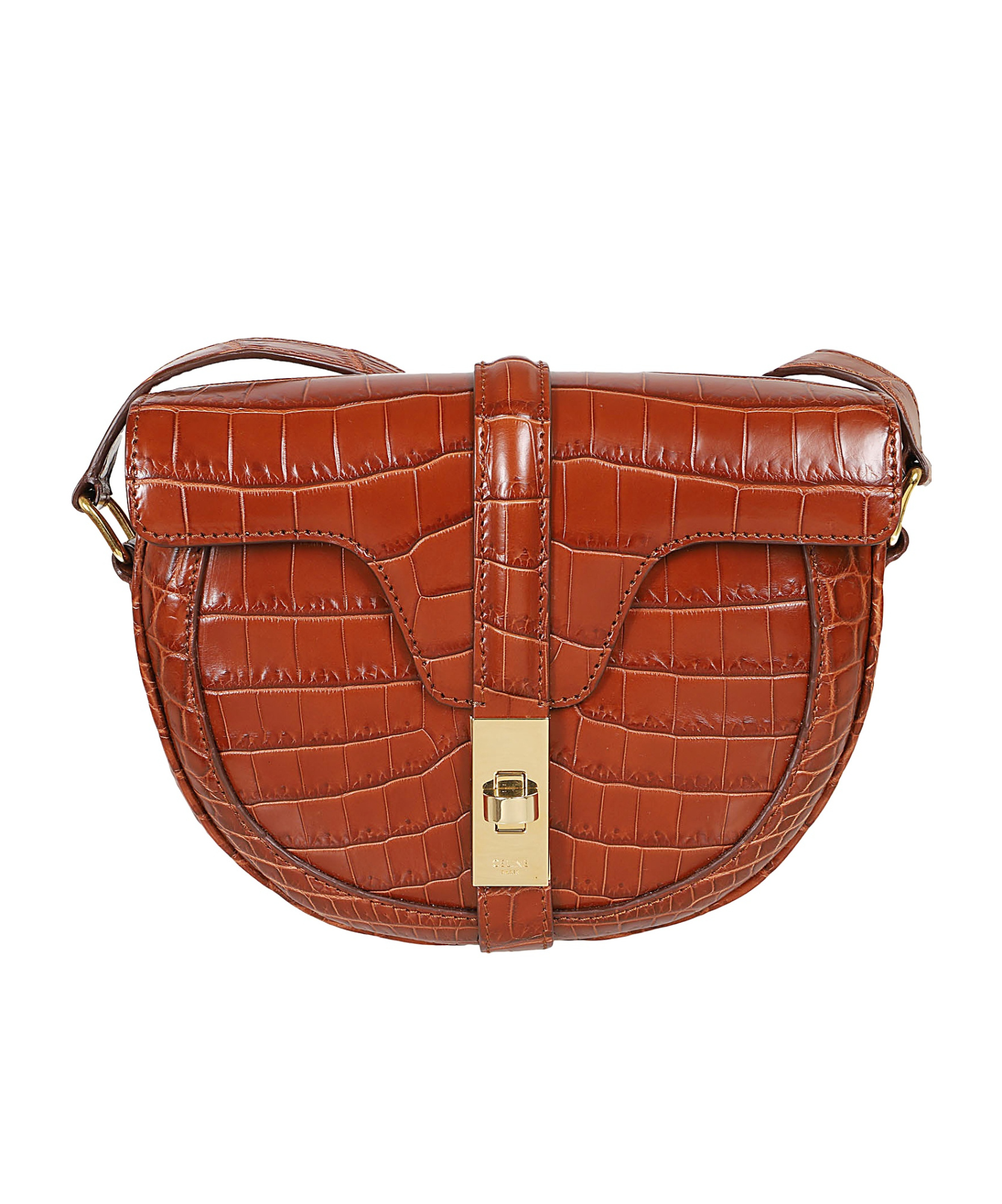 Celine Flip Shoulder Bag In Brown