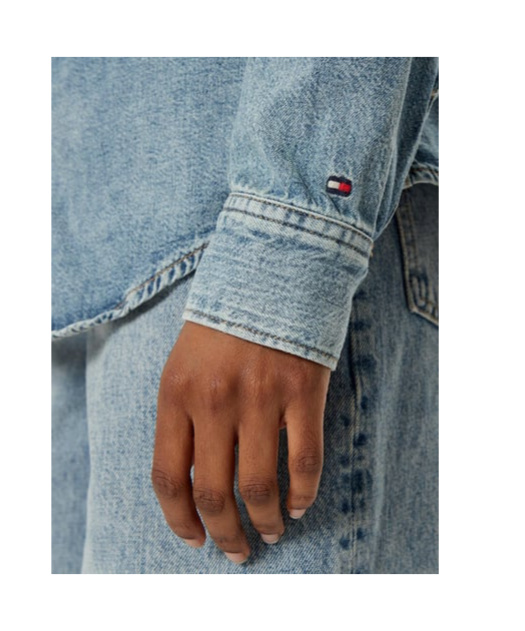 Tommy Hilfiger Long-sleeved Denim Shirt In Blue