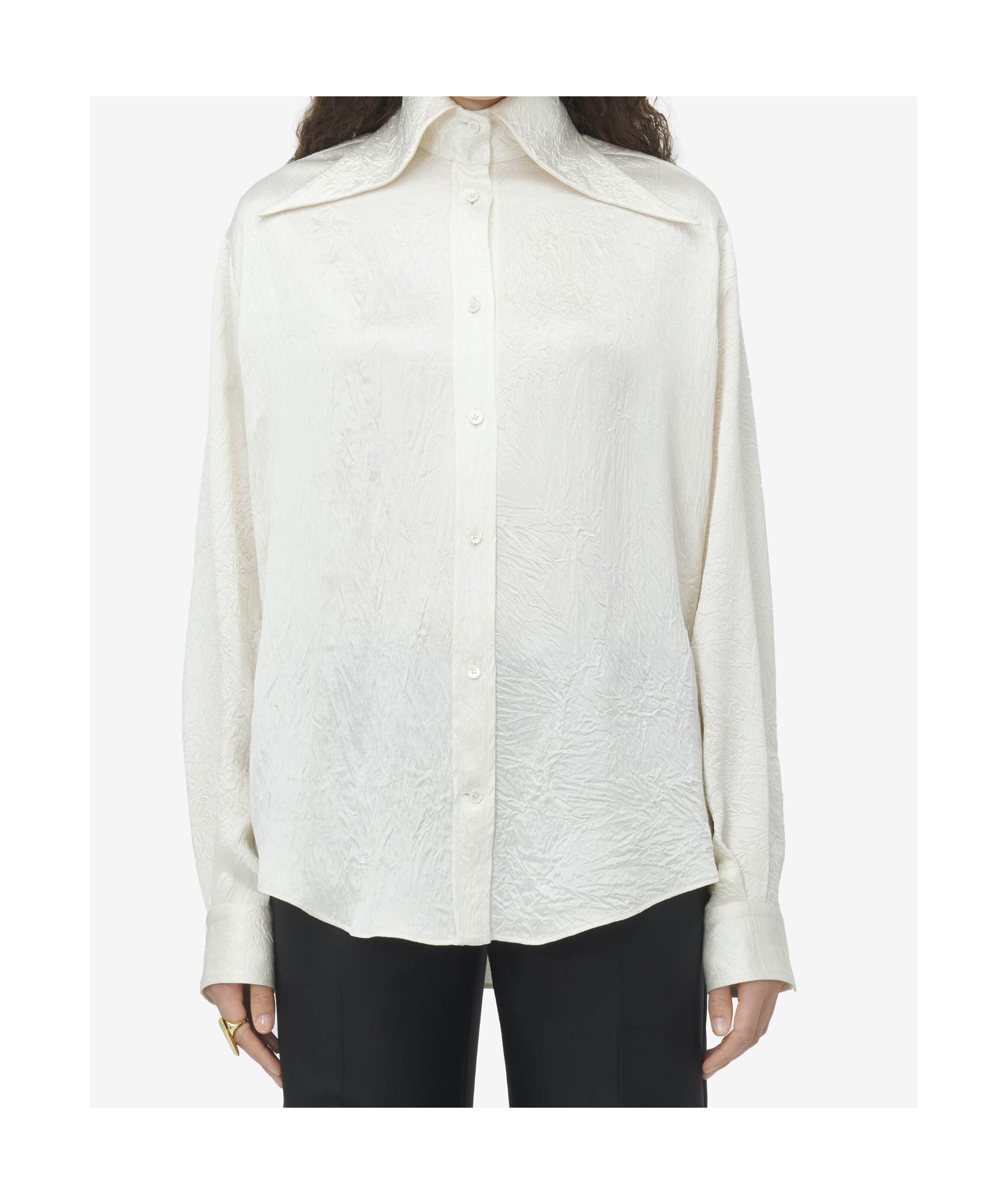 Alexander Mcqueen Exaggerated Collar Shirt In White