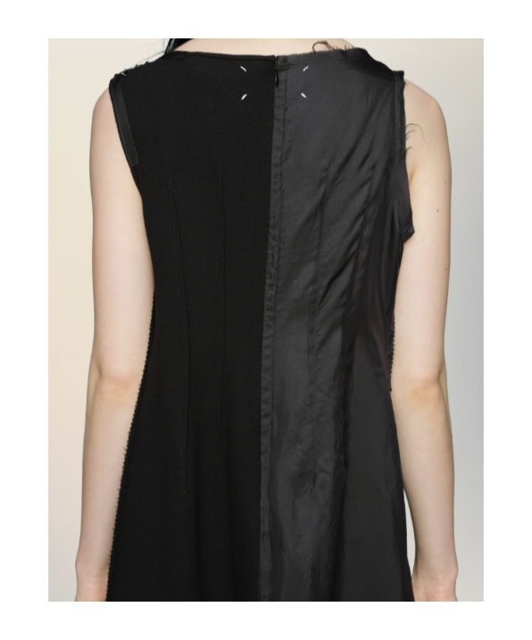 Maison Margiela Sleeveless Asymmetric Midi Dress In Black