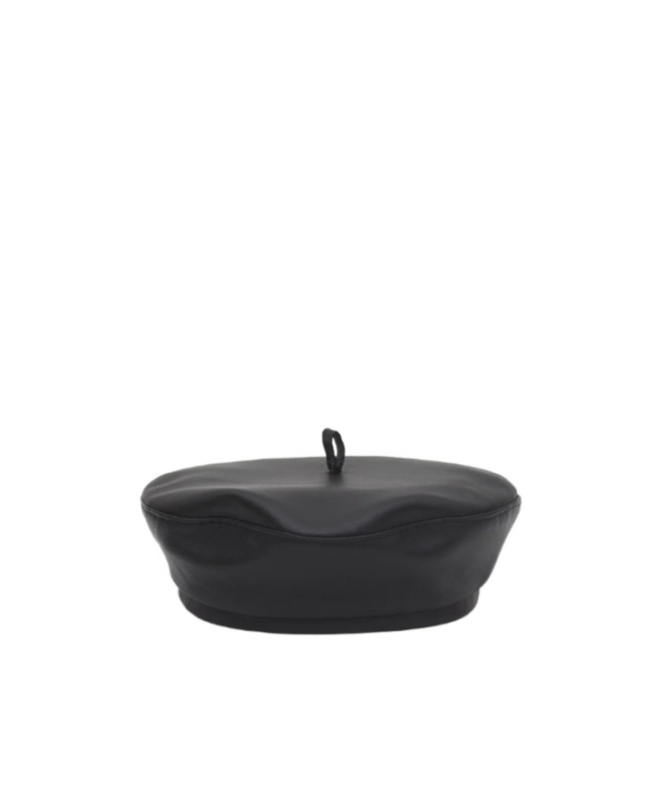 Ruslan Baginskiy Smooth-grain Leather Beret In Black
