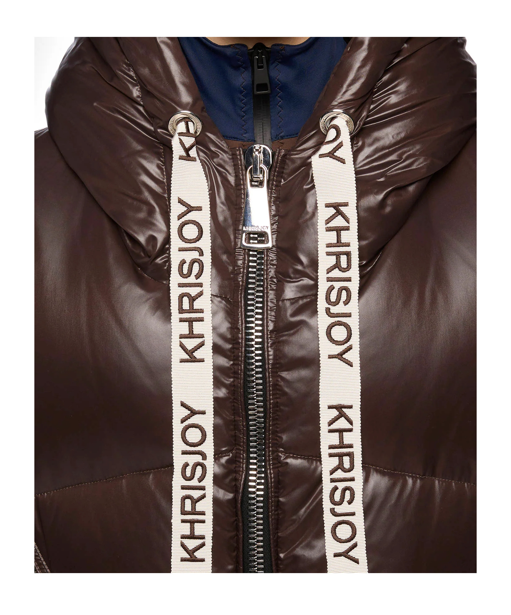 Khrisjoy Quilted Nylon Sleeveless Down Jacket With Hood In Brown
