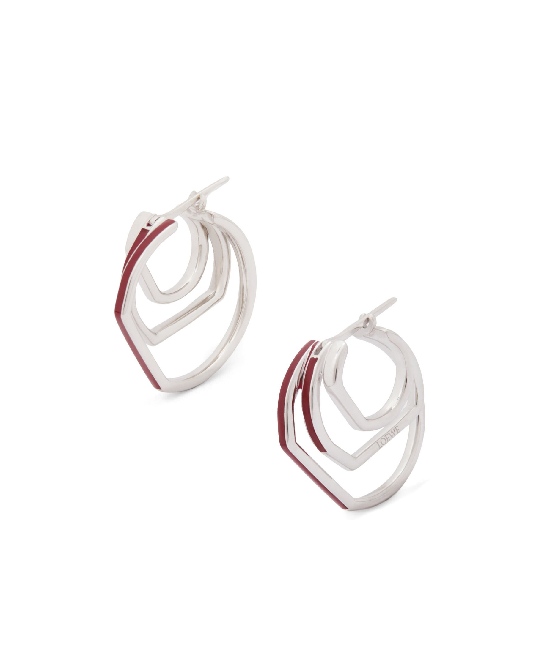 Loewe Stacked Hoop Earrings In Sterling Silver And Enamel