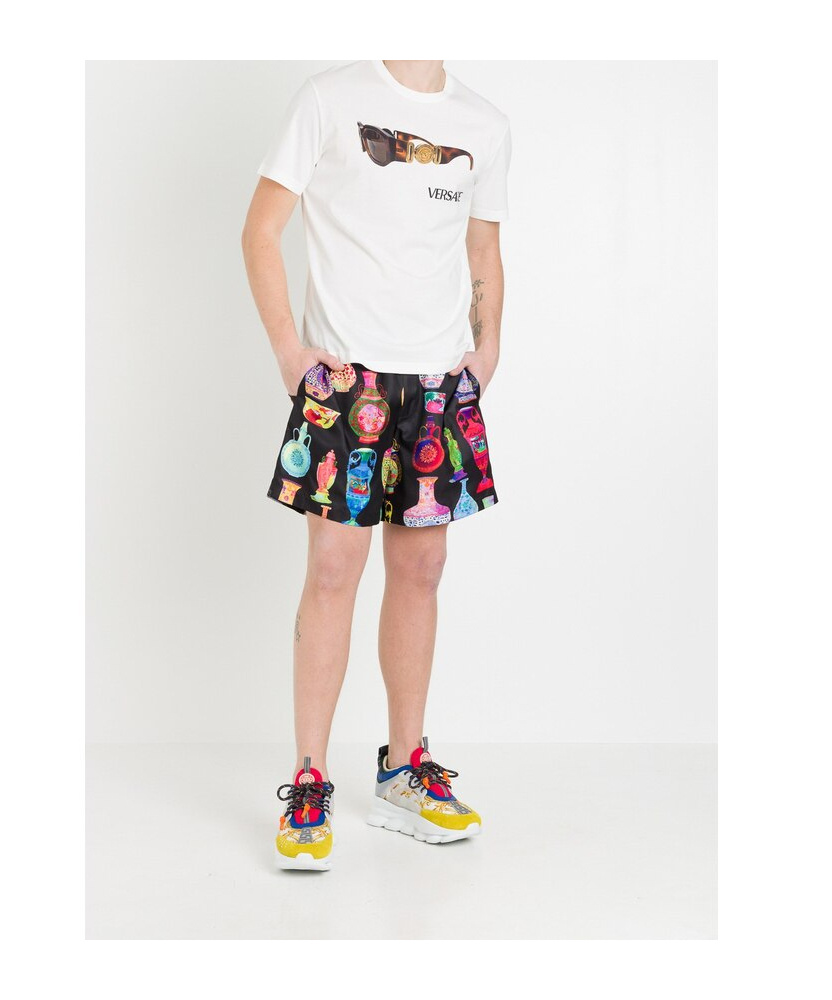 Versace Logo, Sunglasses, Printed T-shirt In White