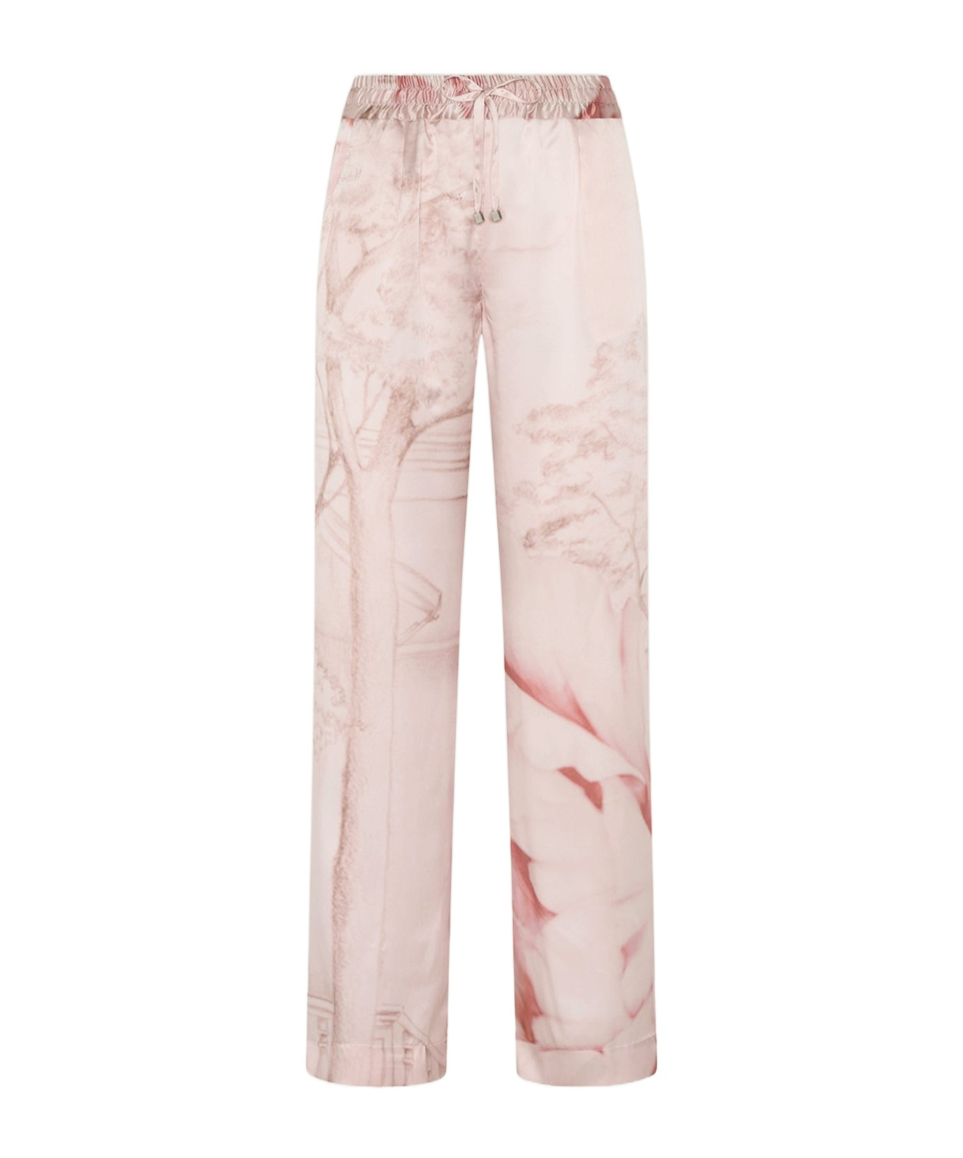 Shop Kiton Elastic Waist Casual Pants In Pink