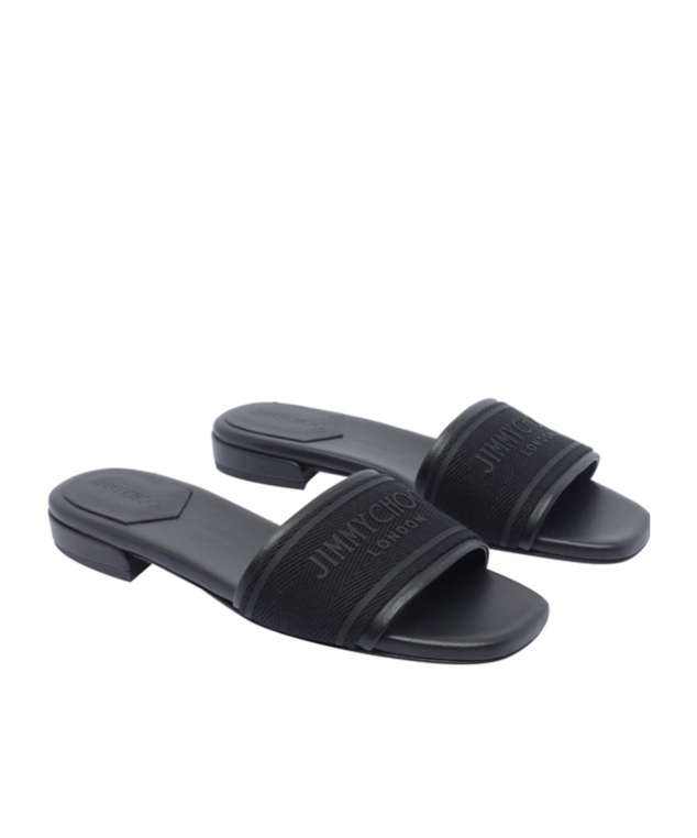Jimmy Choo Round Toe Leather Sandals