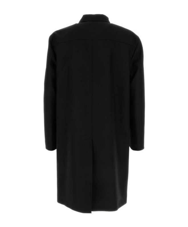 Gucci Wool Coat With Long Sleeves And Side Pockets In Black