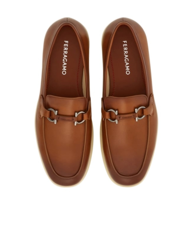Ferragamo Push On Loafers In Brown
