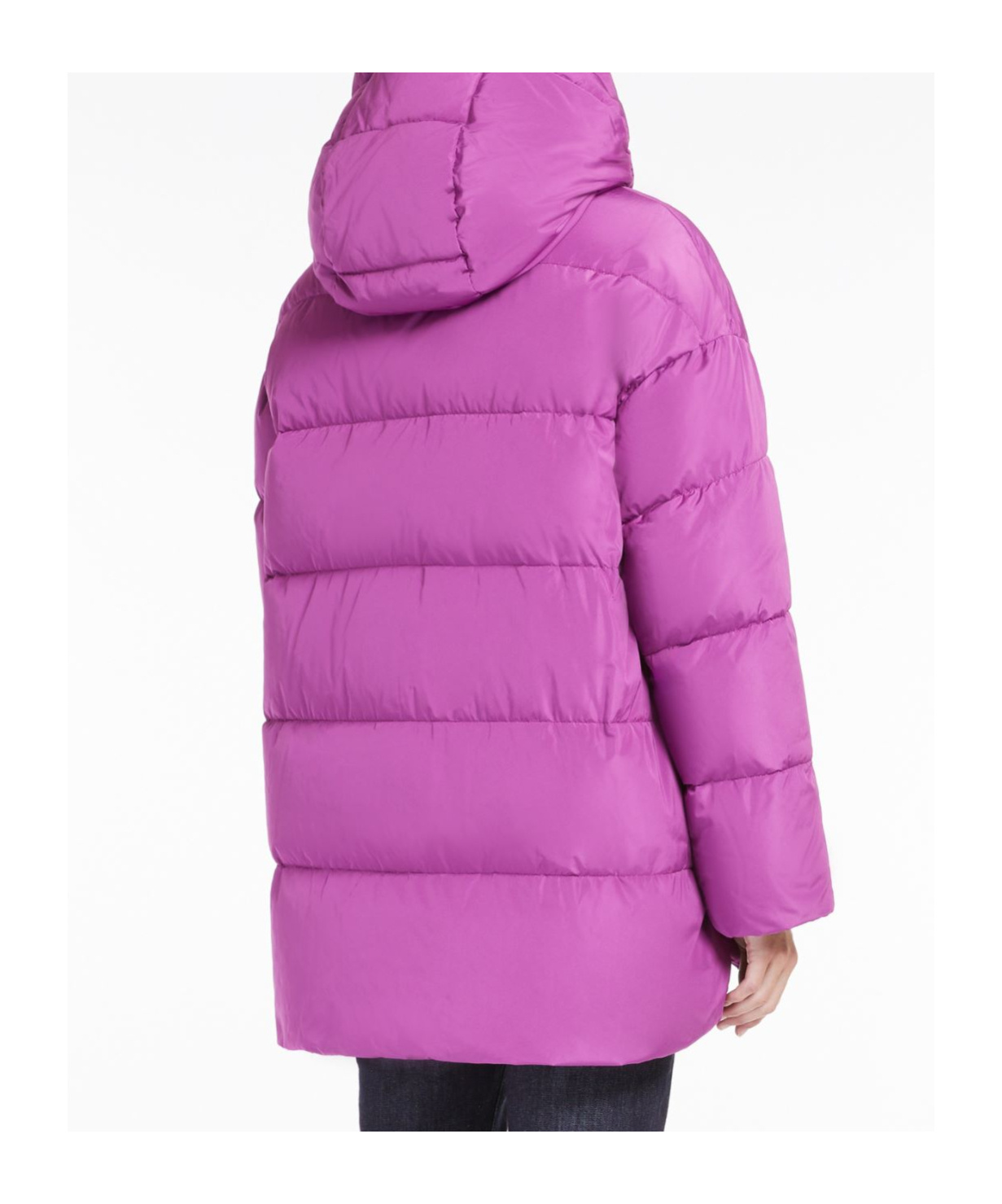 Max Mara Long-sleeved Double-sided Down Jacket In Pink
