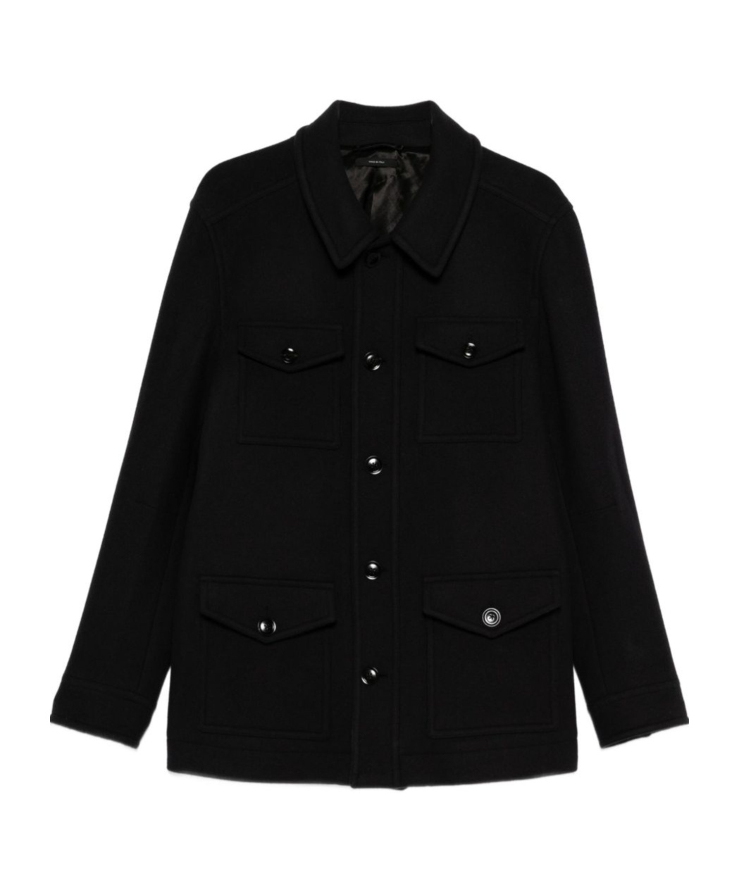 Tom Ford Four Pocket Collared Twill Jacket In Black