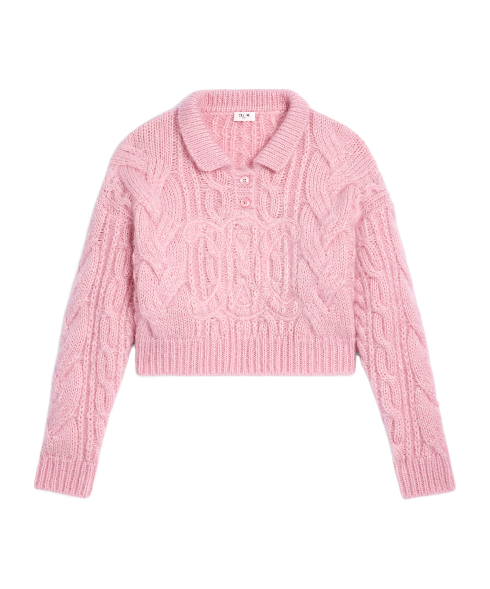 Celine Sweater In Aran Mohair And Wool In Pink