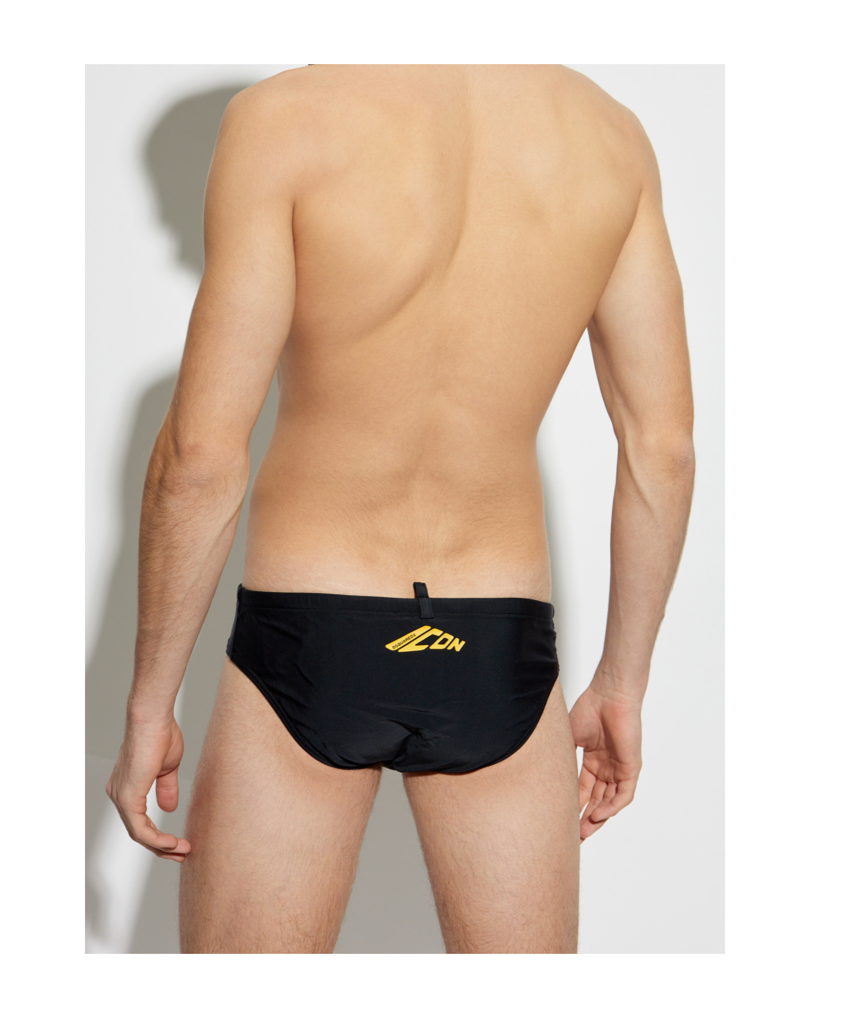 Dsquared2 Elastic Waist Swimming Trunks In Black