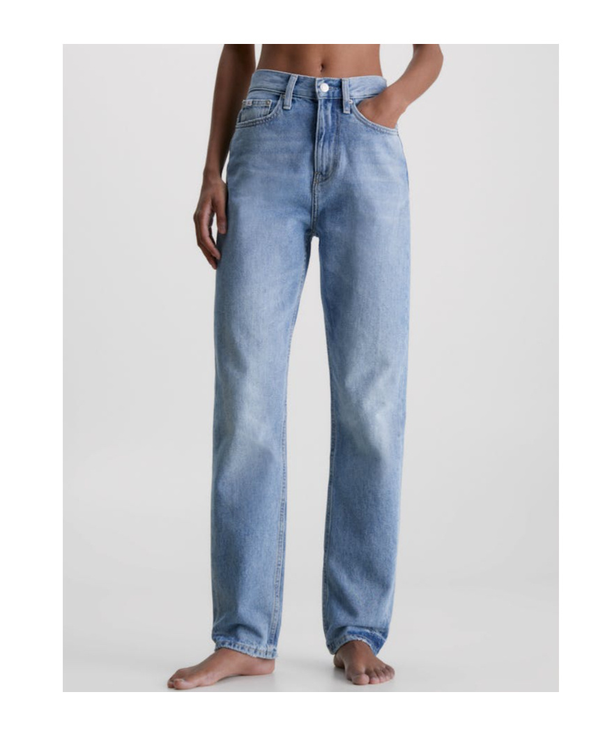 Shop Calvin Klein Jeans Est.1978 Authentic High-rise Straight-leg Jeans In Blue