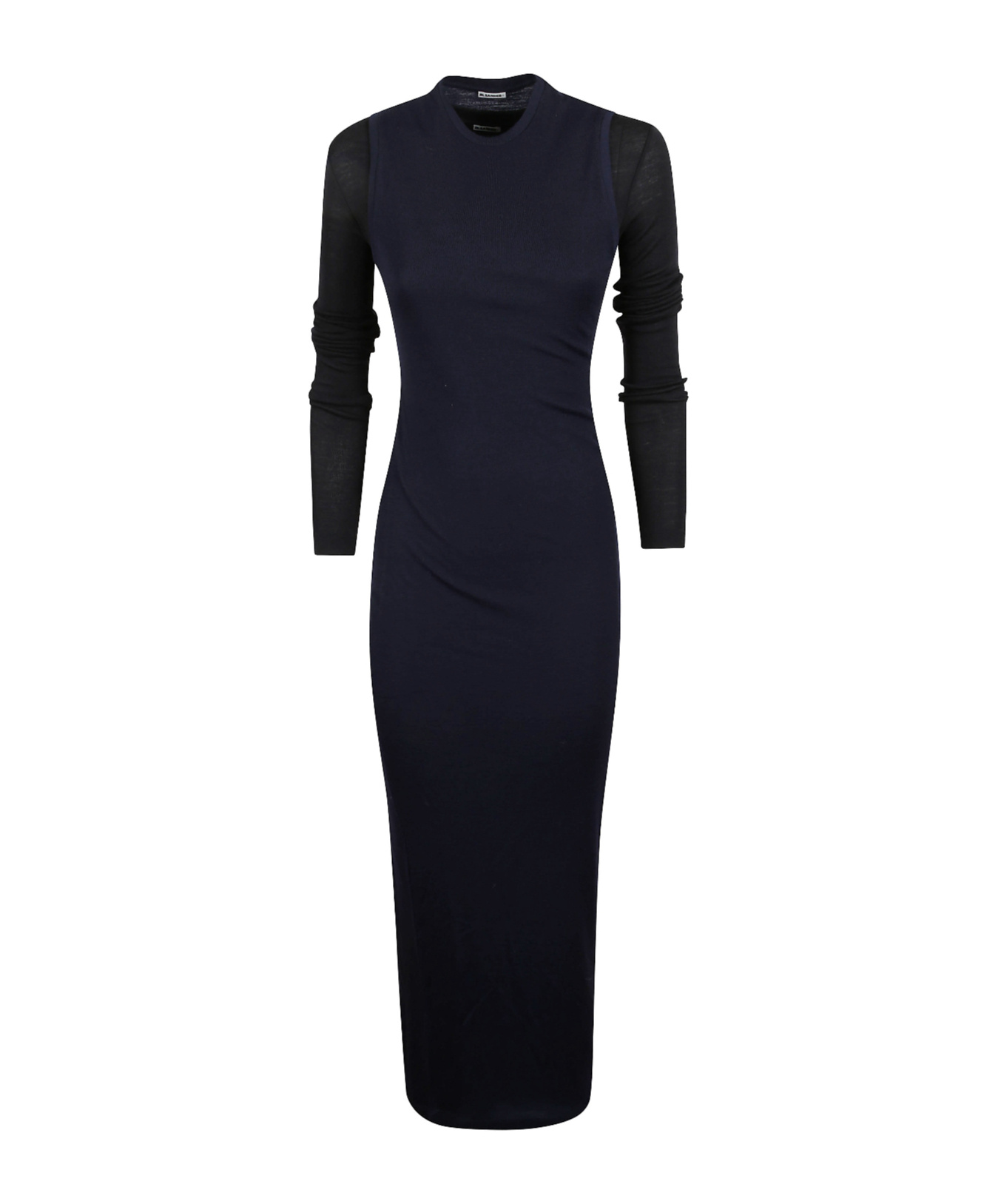 Jil Sander Long-sleeve Maxi Dress In Black