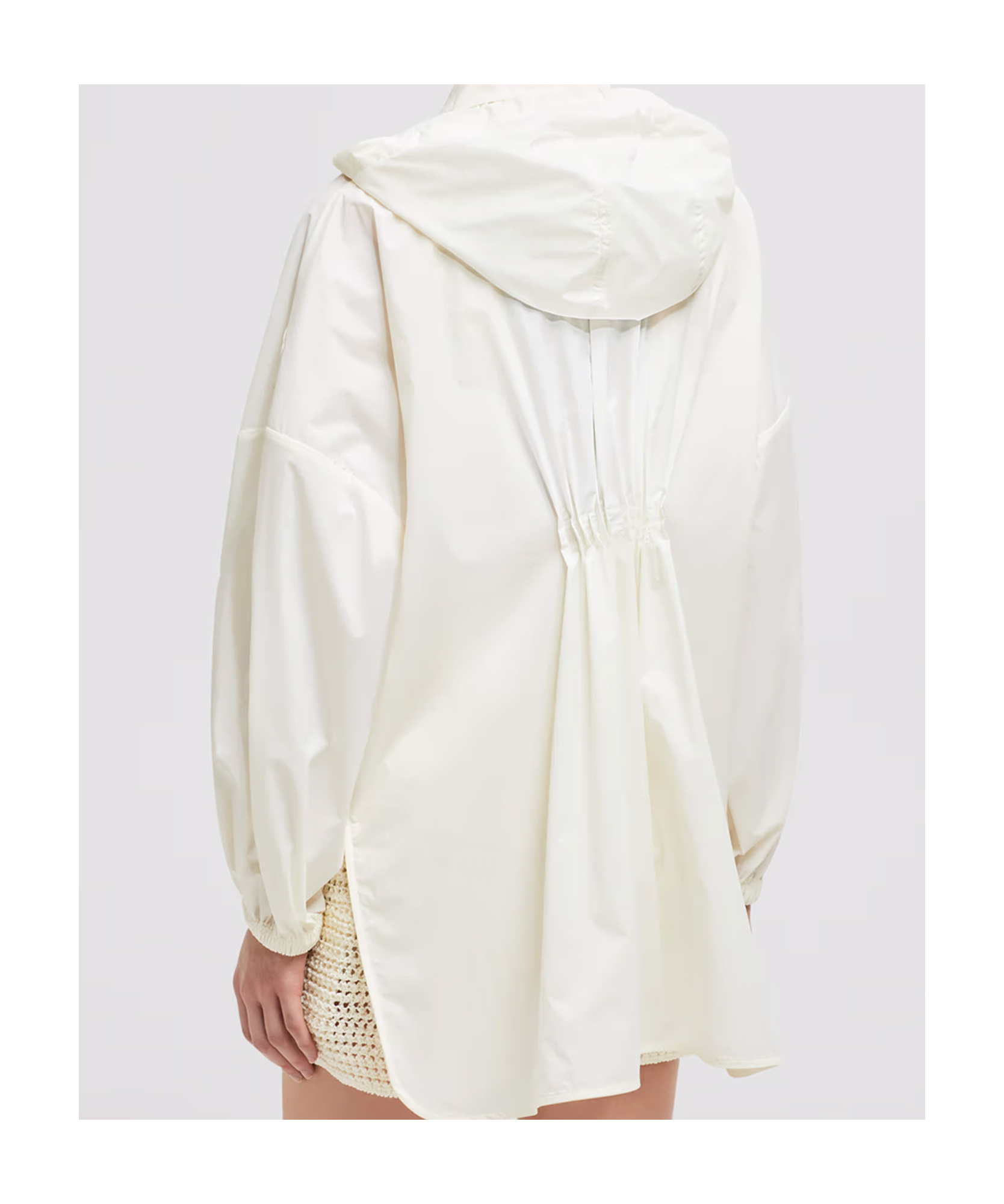 Moncler Water-repellent Shirt With Removable Hood In White