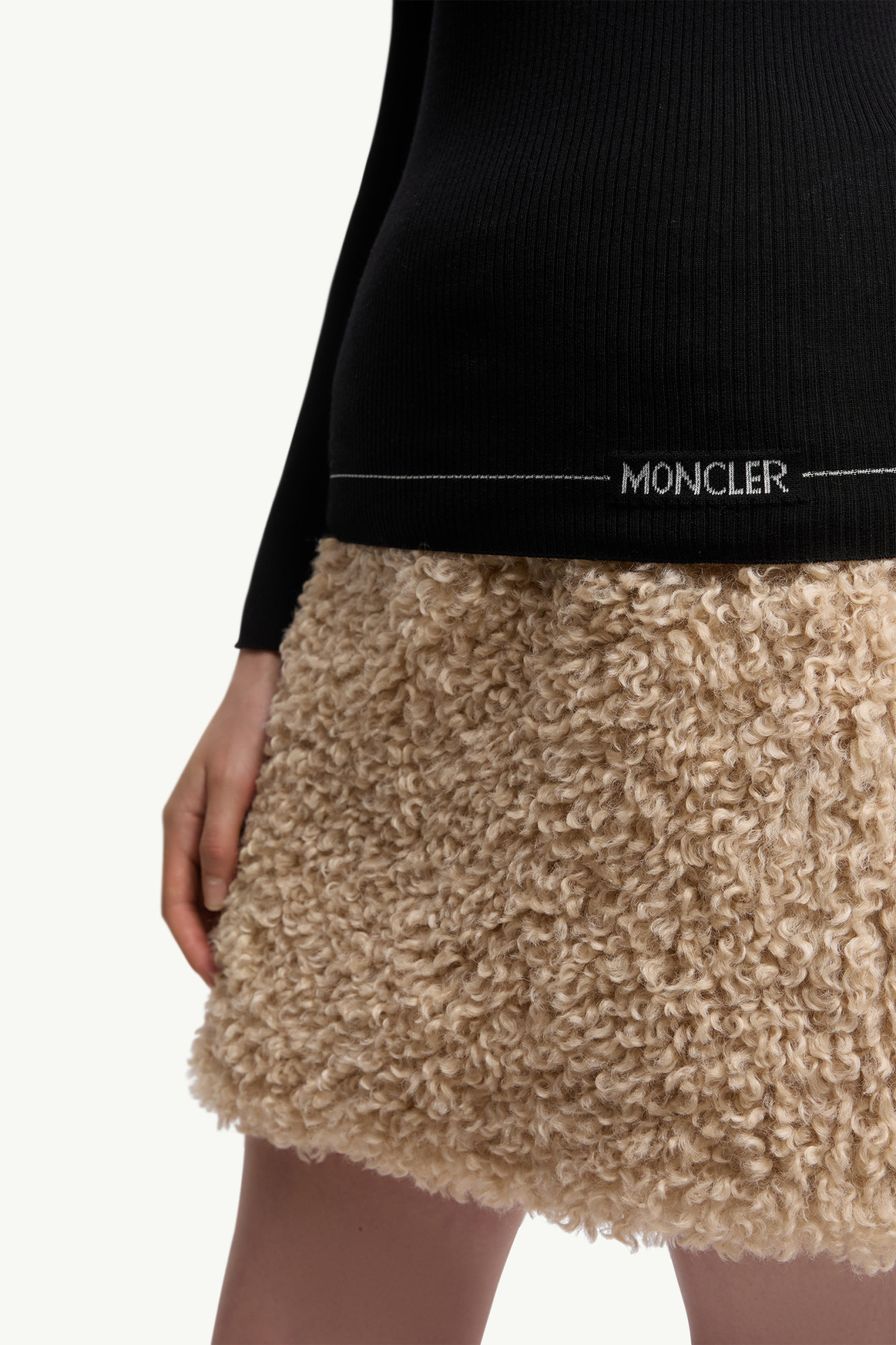 Moncler Fitted Turtleneck Knitwear Long Sleeves In Black