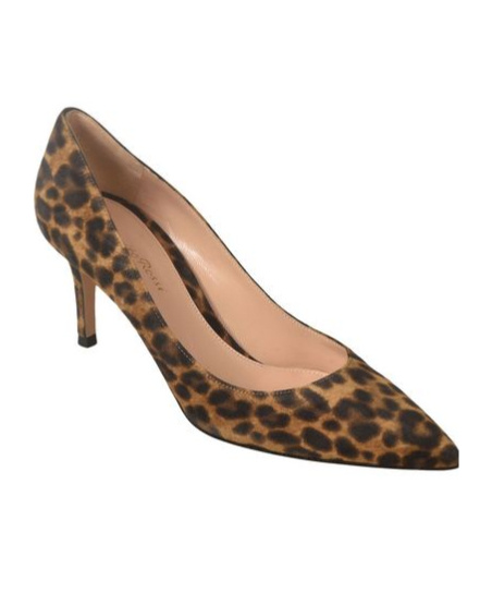 Gianvito Rossi Leopard Print Suede Pumps In Brown