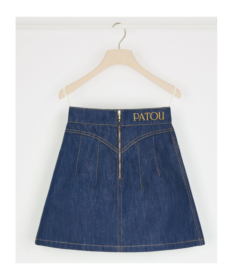 Patou High-rise Denim Skirt In Blue