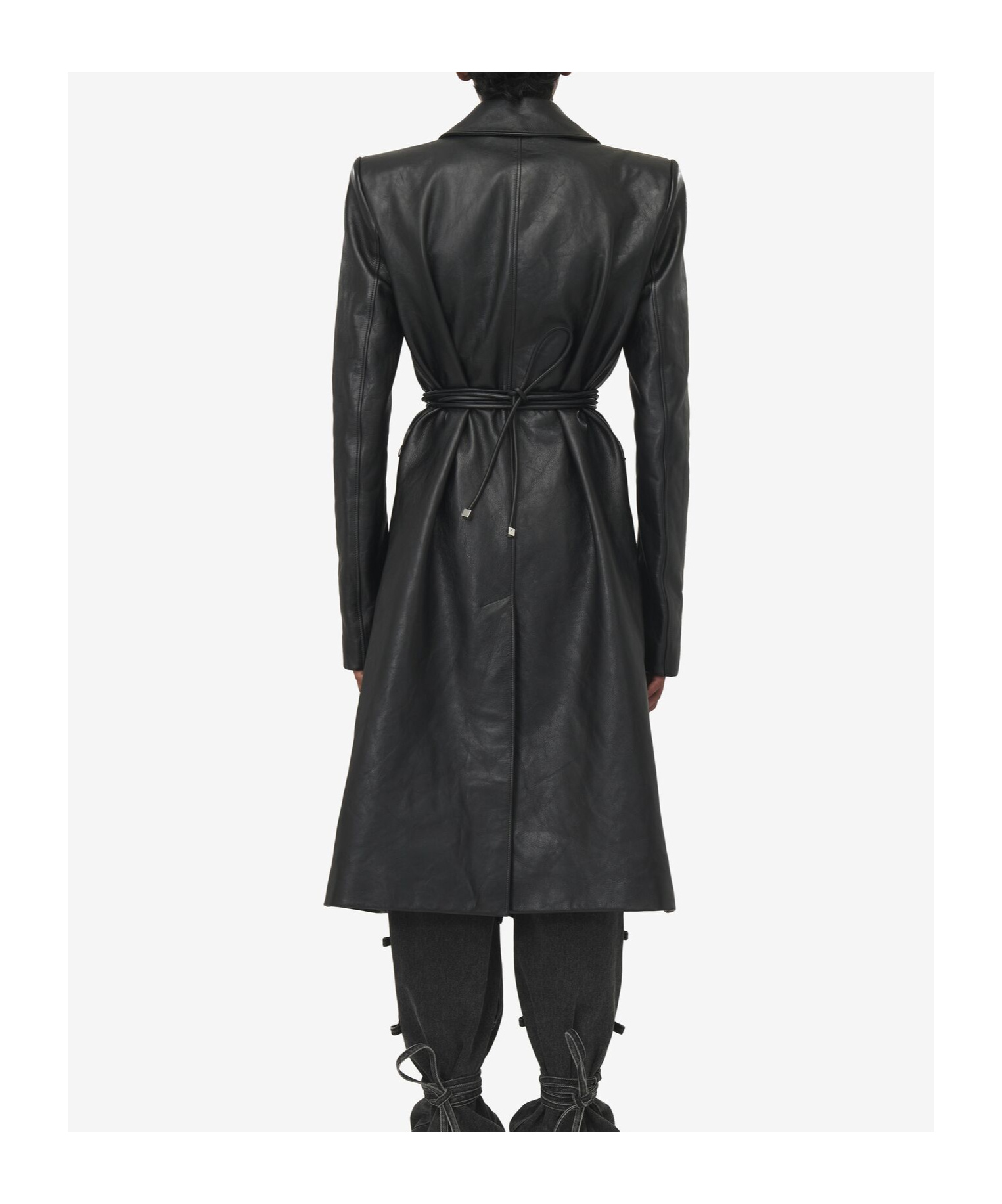 Alexander Mcqueen Shoulder Leather Jacket In Black