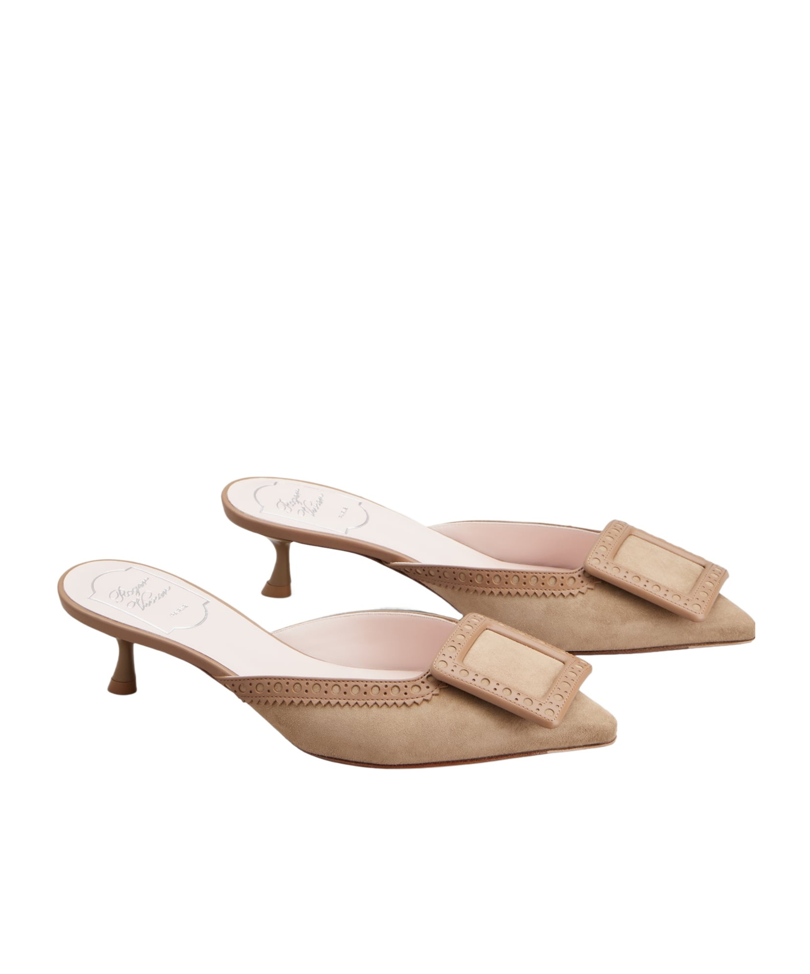 Roger Vivier City Perfo Mule 45 In Nude
