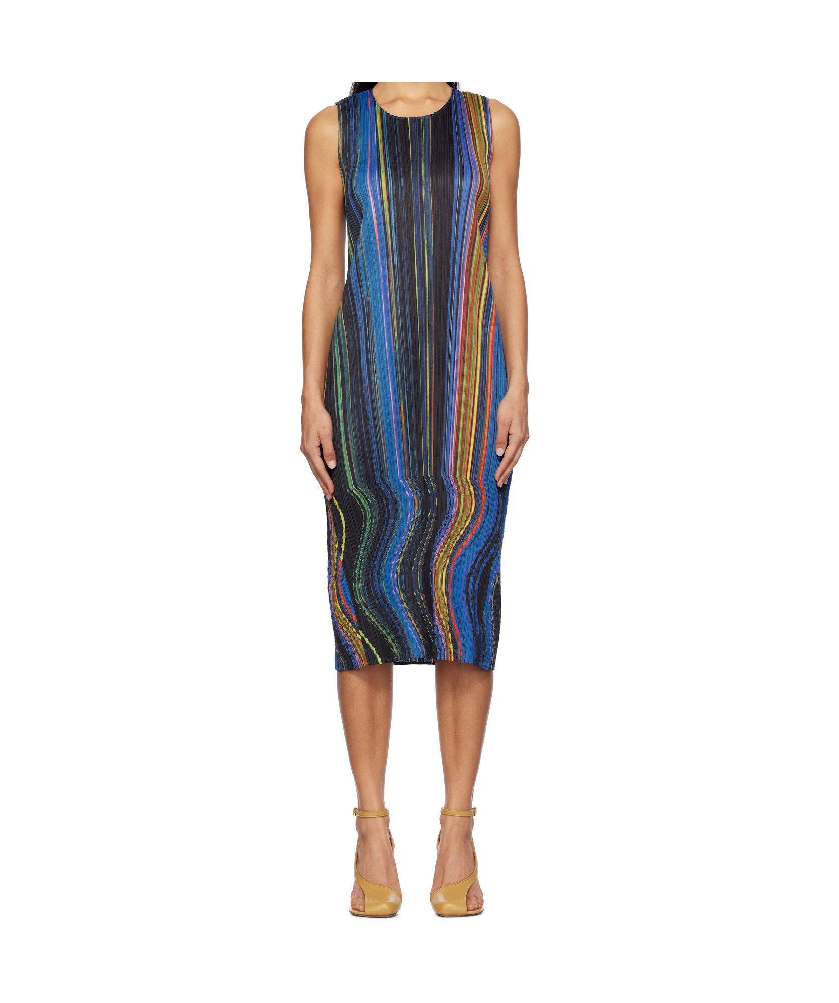 Shop Issey Miyake Warp Dress In Multicolor