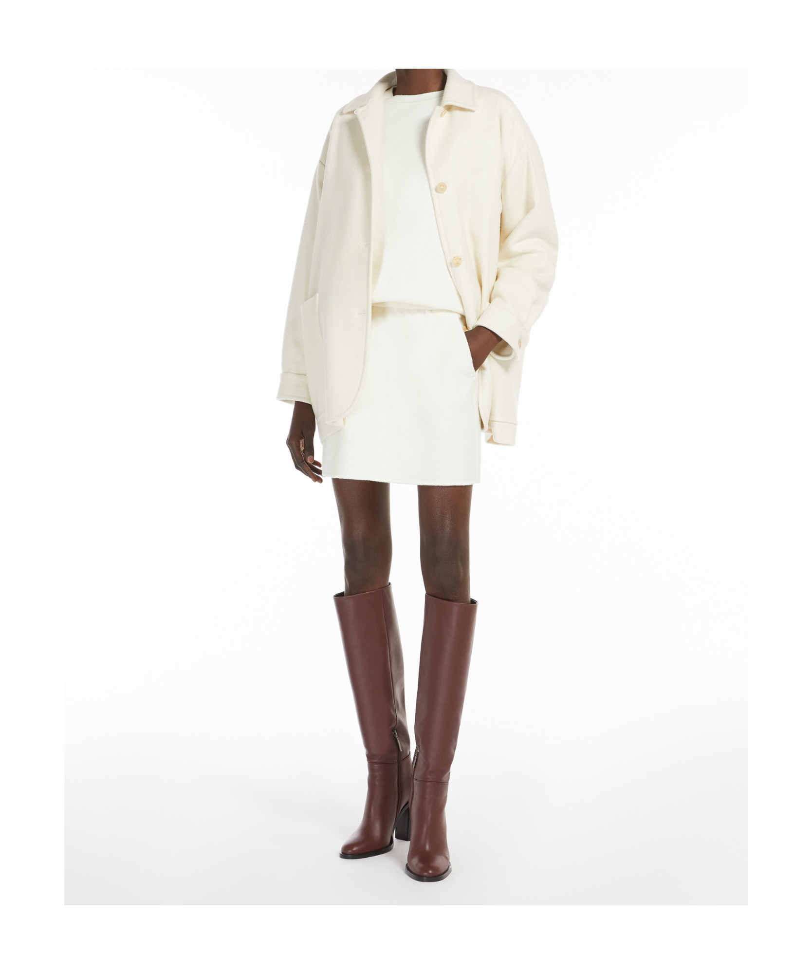 Max Mara Long-sleeved Casual Jacket In White