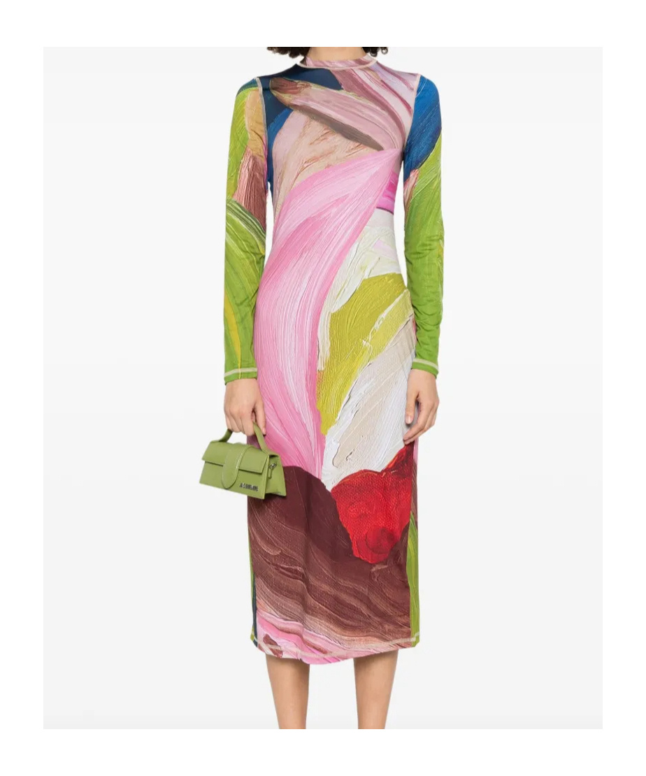 Stine Goya Long-sleeve Midi Dress In Multi