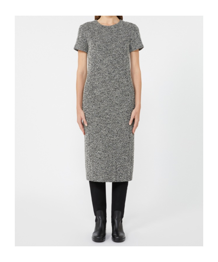 Max Mara Giugno Cotton And Wool-blend Midi Dress In Gray
