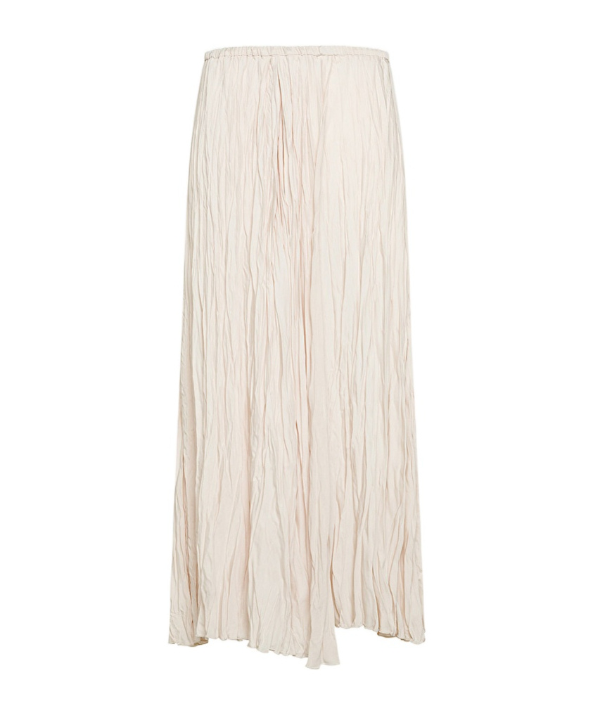 Shop Forte Forte Pleated Crepe Wrap Skirt In White
