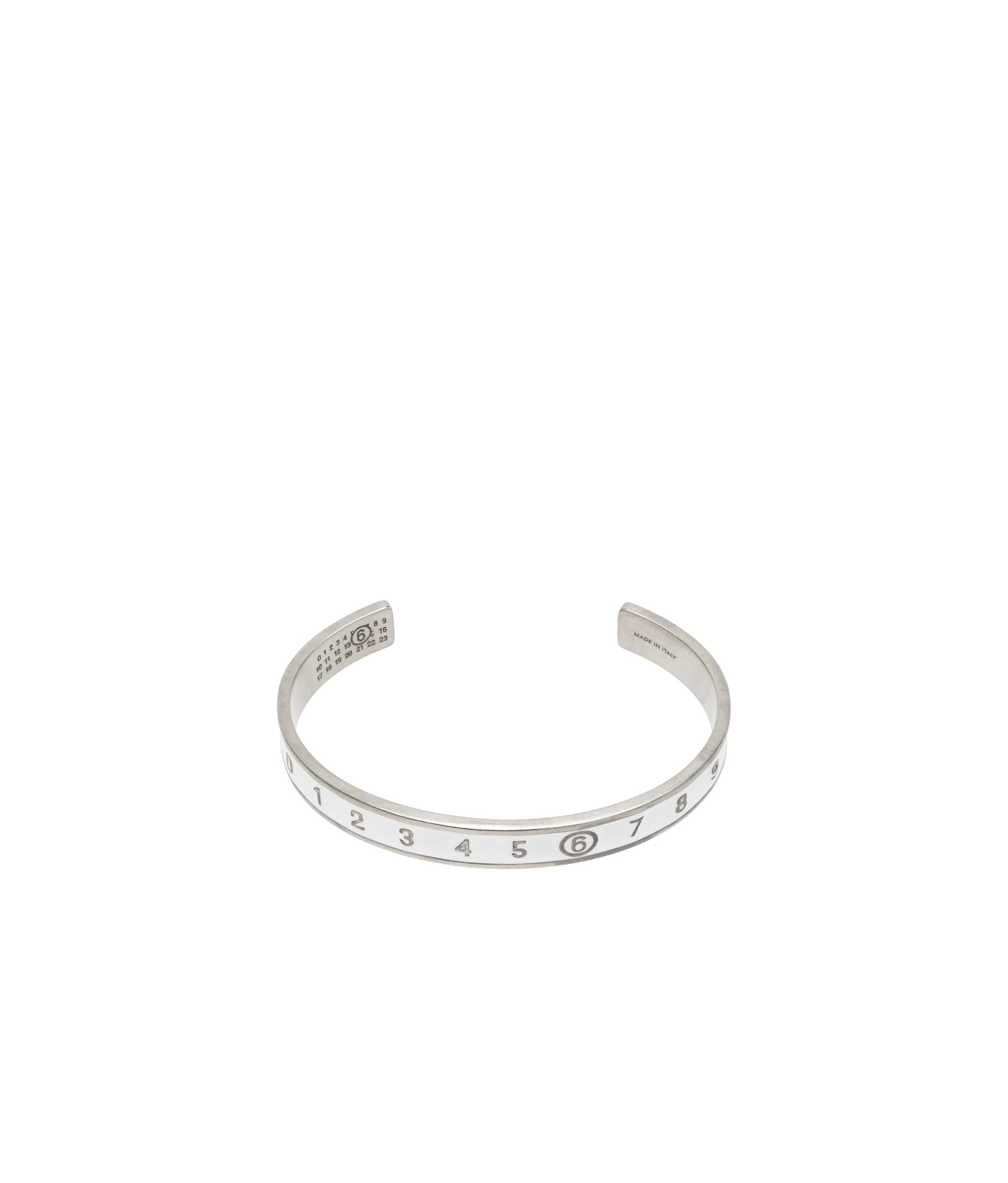 Mm6 Maison Margiela Silver & White Numeric Bracelet In White