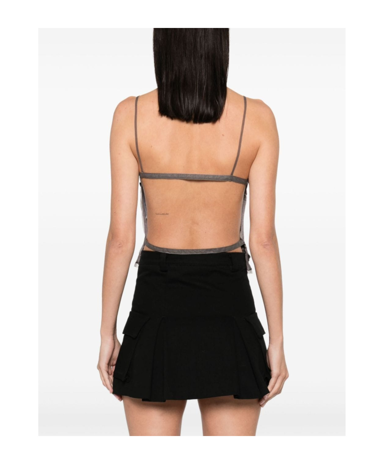 BLUMARINE SEQUIN BUTTERFLY-APPLIQUÉ CROP TOP