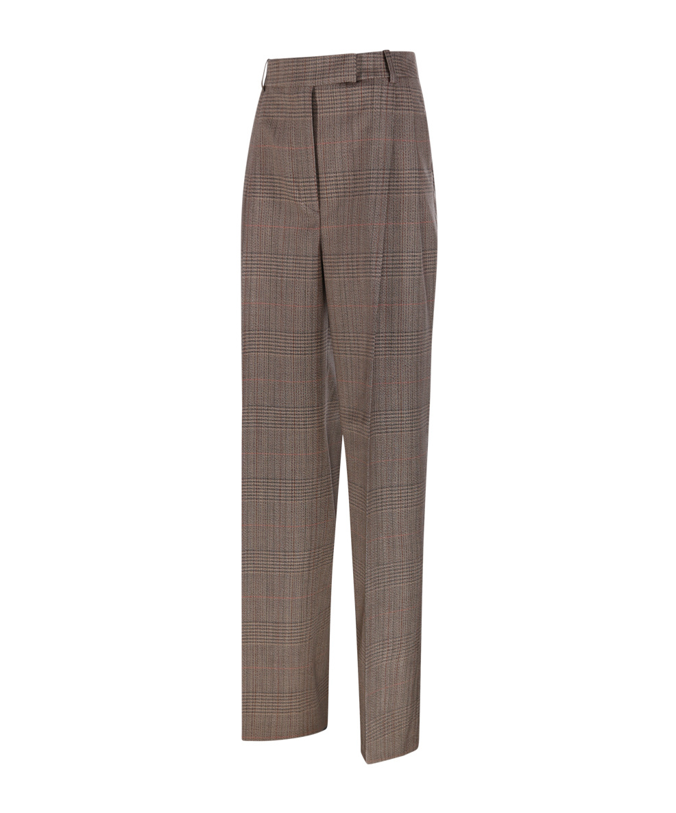 Rohe Róhe Checked Wide-leg Trousers In Gray