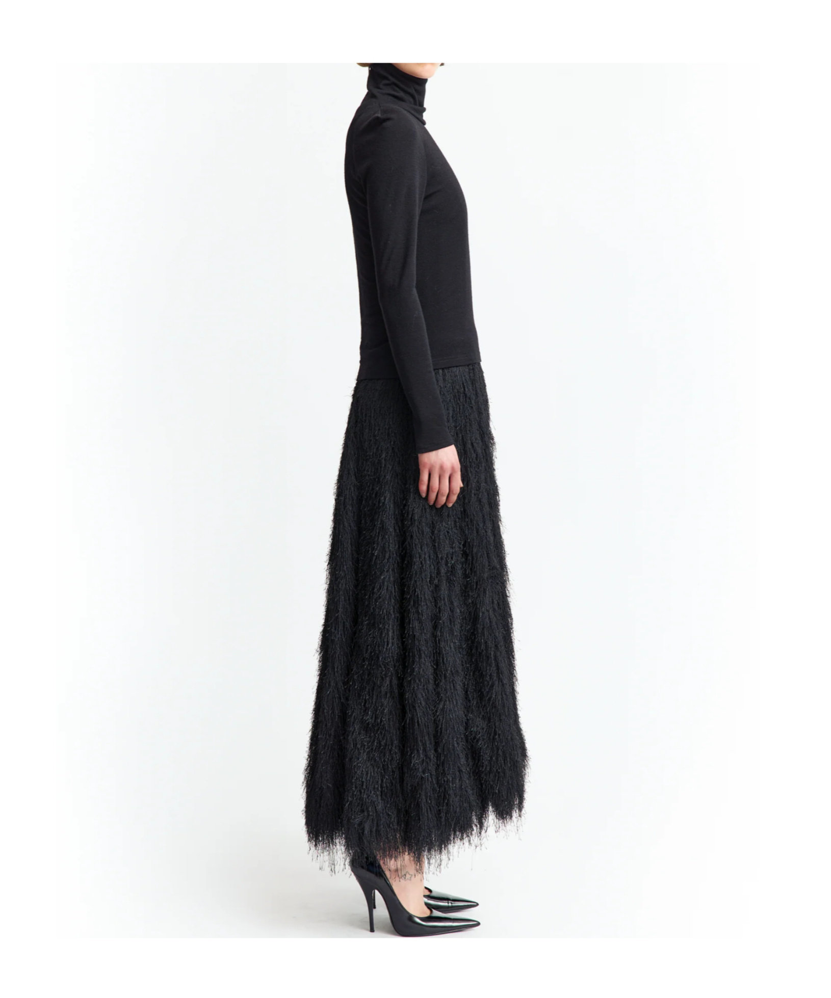 16arlington High-neck Long-sleeved Dress In Black