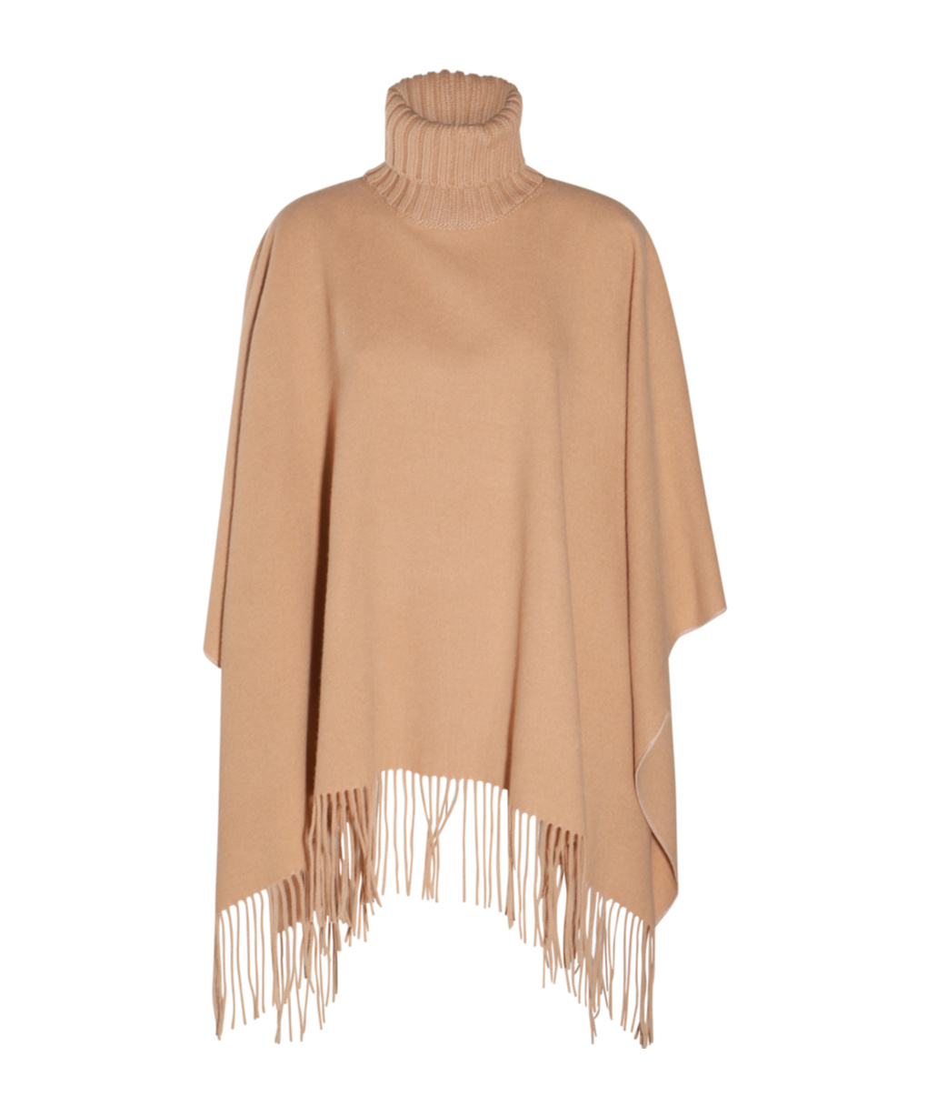 Fabiana Filippi Turtleneck Poncho In Nude