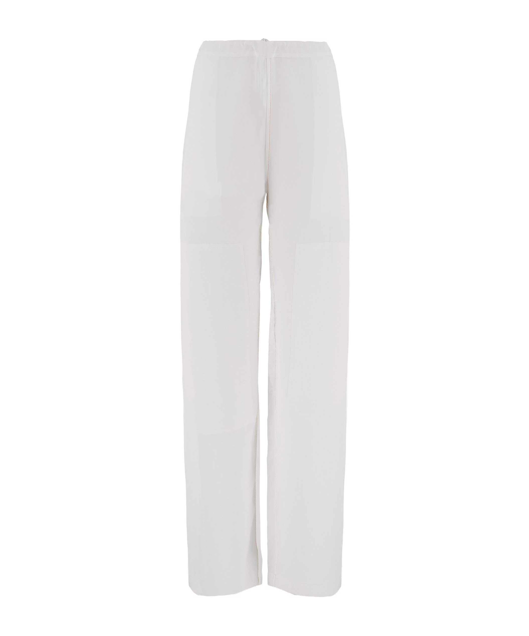 Shop Ferragamo Rope Wide-legged Casual Trousers In White
