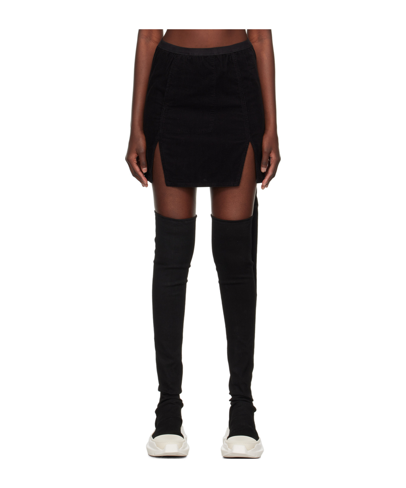 Rick Owens Drkshdw Mid-rise Organic-cotton Skirt In Black