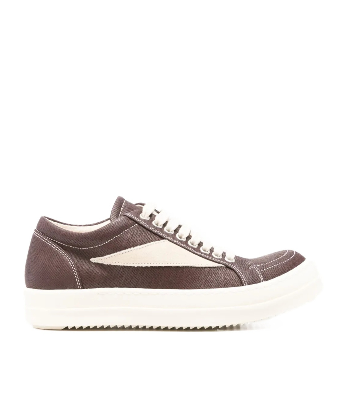 Rick Owens Drkshdw Panelled Round Toe Lace-up Sneakers In Brown