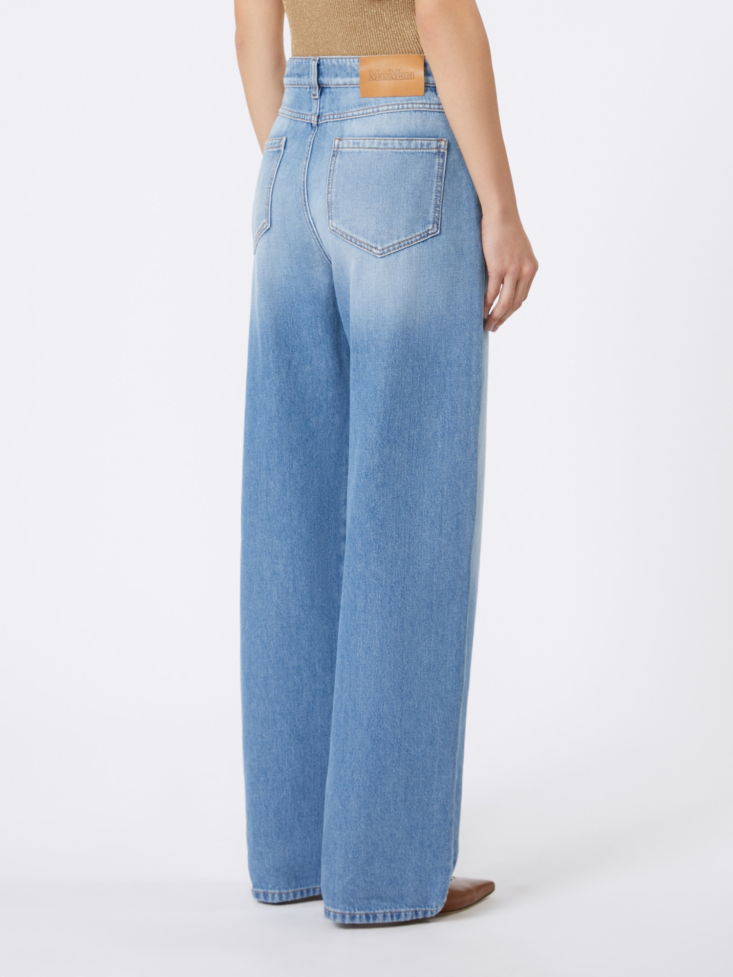 Max Mara Mid Rise Oversized Jeans In Light Blue In Blue