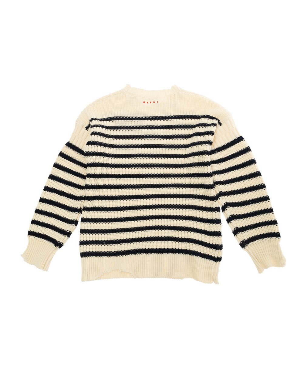 Marni Striped Sweater In Nude