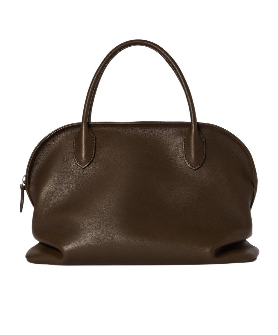 The Row Agnes Leather Handbag In Brown